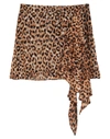 CELINE CELINE WOMAN MINI SKIRT CAMEL SIZE 8 SILK, METALLIC FIBER, POLYAMIDE,13618798SW 4