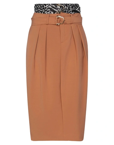 Manila Grace Midi Skirts In Beige