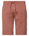 Alpha Studio Man Shorts & Bermuda Shorts Brown Size 30 Cotton, Elastane