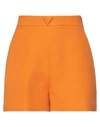 Valentino Garavani Woman Shorts & Bermuda Shorts Orange Size 4 Virgin Wool, Silk