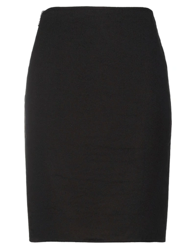 Akris Woman Midi Skirt Dark Brown Size 8 Mulberry Silk