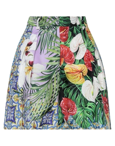 Dolce & Gabbana Printed Silk-twill Shorts In Multicolor
