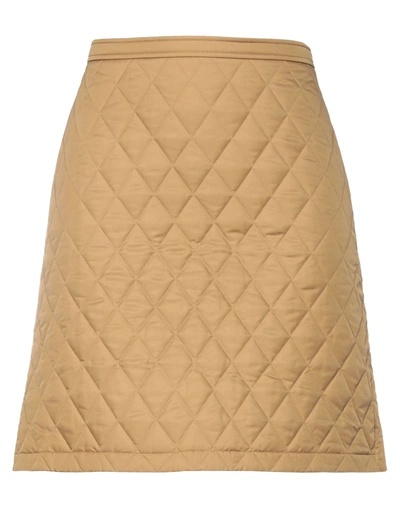 Burberry Mini Skirts In Camel