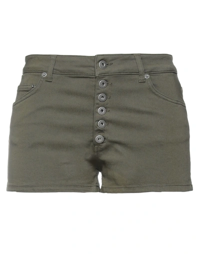 Dondup Woman Shorts & Bermuda Shorts Military Green Size 28 Cotton, Elastomultiester, Elastane In Green