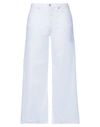 Nine:inthe:morning Woman Denim Pants White Size 28 Cotton, Elastane