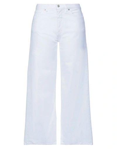 Nine:inthe:morning Woman Denim Pants White Size 28 Cotton, Elastane In White