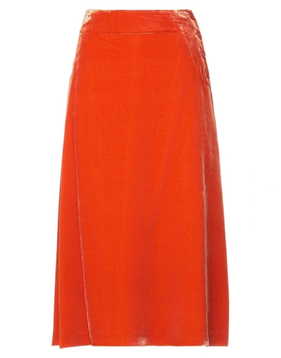 Aspesi Midi Skirts In Orange