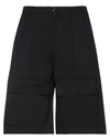 Family First Milano Man Shorts & Bermuda Shorts Black Size 36 Cotton, Elastane