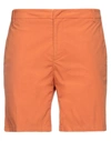 Dondup Man Shorts & Bermuda Shorts Orange Size 29 Cotton, Elastane