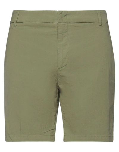 Dondup Man Shorts & Bermuda Shorts Military Green Size 33 Cotton, Elastane In Green