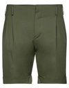 Brian Dales Man Shorts & Bermuda Shorts Green Size 36 Cotton, Elastane