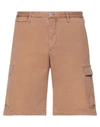 Pt Torino Man Shorts & Bermuda Shorts Camel Size 32 Cotton, Elastane In Beige