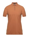 Zanone Polo Shirts In Camel