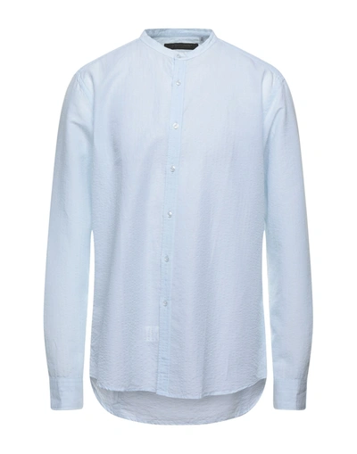 Messagerie Man Shirt Sky Blue Size 16 Cotton, Linen
