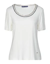 Blue Les Copains T-shirts In White