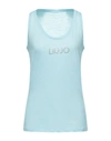 Liu •jo Tank Tops In Sky Blue