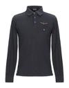 Aeronautica Militare Polo Shirts In Grey