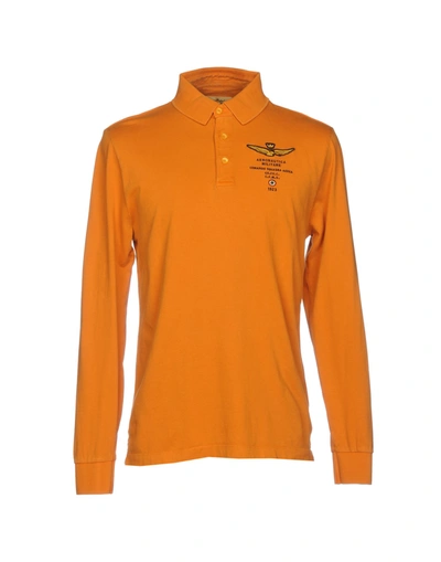 Aeronautica Militare Polo Shirts In Orange