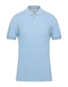 Brunello Cucinelli Polo Shirts In Sky Blue