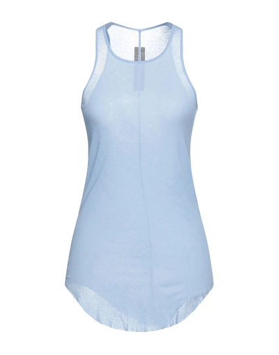 Rick Owens Tank Tops In Sky Blue