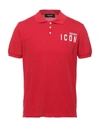 Dsquared2 Polo Shirts In Tomato Red