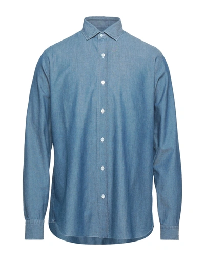 Salvatore Piccolo Denim Shirts In Blue