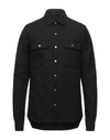 Rick Owens Black Jacket With Patch Pockets On The Chest In Cotton Blend Man In Black
