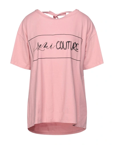 Semicouture T-shirts In Pink