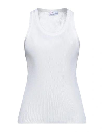 Red Valentino Woman Tank Top Ivory Size Xs Viscose In White