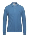 Brooksfield Polo Shirts In Pastel Blue