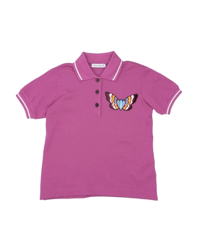 Dolce & Gabbana Kids' Polo Shirts In Garnet