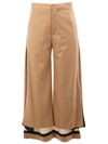 UNDERCOVER UNDERCOVER CONTRAST HEM HIGH WAISTED TROUSERS - NEUTRALS,UCR151411668621