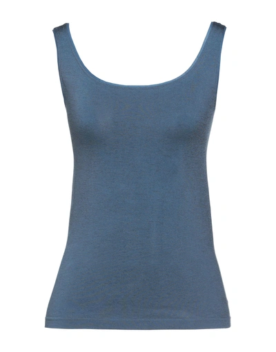 Wolford Tank Tops In Slate Blue