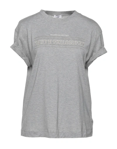 Brunello Cucinelli T-shirts In Grey