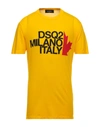 Dsquared2 T-shirts In Yellow