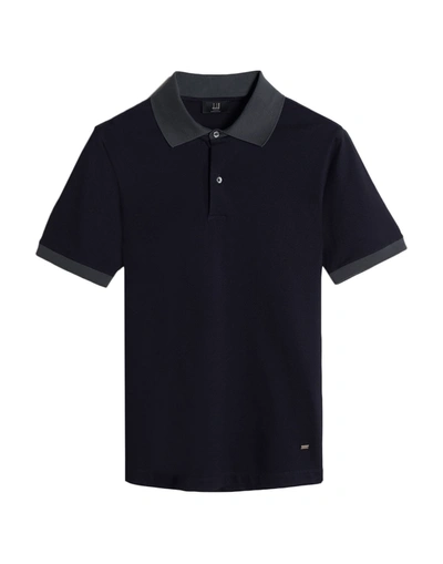 Dunhill Polo Shirts In Dark Blue