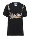 Moschino Logo Chain Print T-shirt In Black