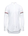 Thom Browne Cotton Shirt With Chest Pocket And Cuffed Sleeves In White