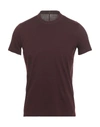 Rick Owens T-shirts In Maroon