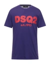 Dsquared2 T-shirts In Dark Purple