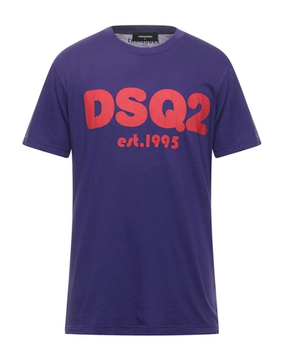 Dsquared2 T-shirts In Dark Purple
