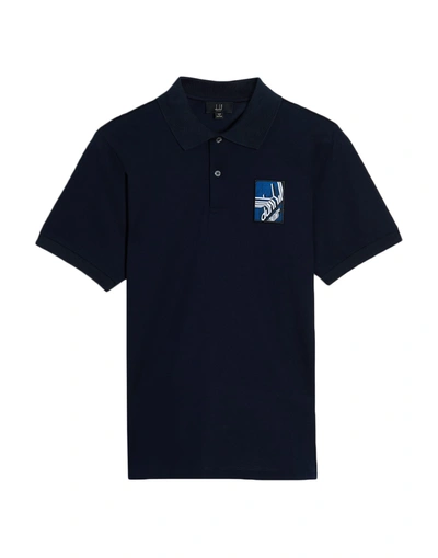Dunhill Polo Shirts In Dark Blue