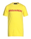 Dsquared2 Man T-shirt Yellow Size Xxl Cotton In Yellow
