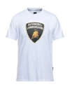 Automobili Lamborghini Isi White T-shirt With Laminated Shield Logo In White