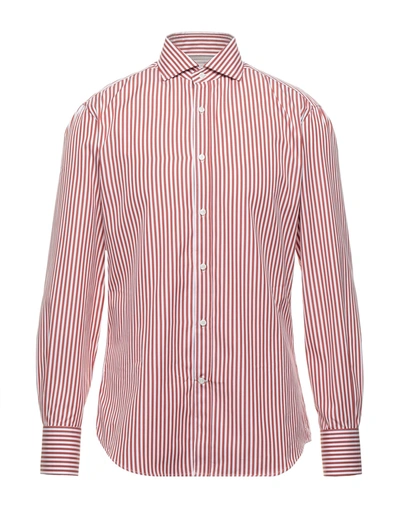 Brunello Cucinelli Shirts In Brick Red