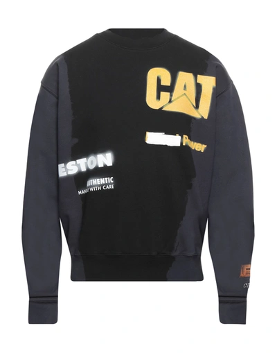 Heron Preston X Caterpillar Man Sweatshirt Black Size S Cotton, Elastane, Polyester