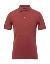 Fedeli Polo Shirts In Brick Red