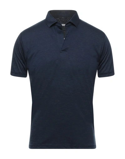 Grey Daniele Alessandrini Polo Shirts In Dark Blue