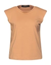 Federica Tosi T-shirts In Camel