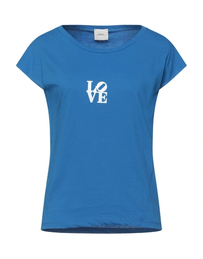 Merci .., Woman T-shirt Azure Size S Cotton In Blue